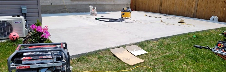 Concrete patio before coating
